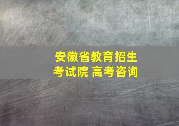 安徽省教育招生考试院 高考咨询